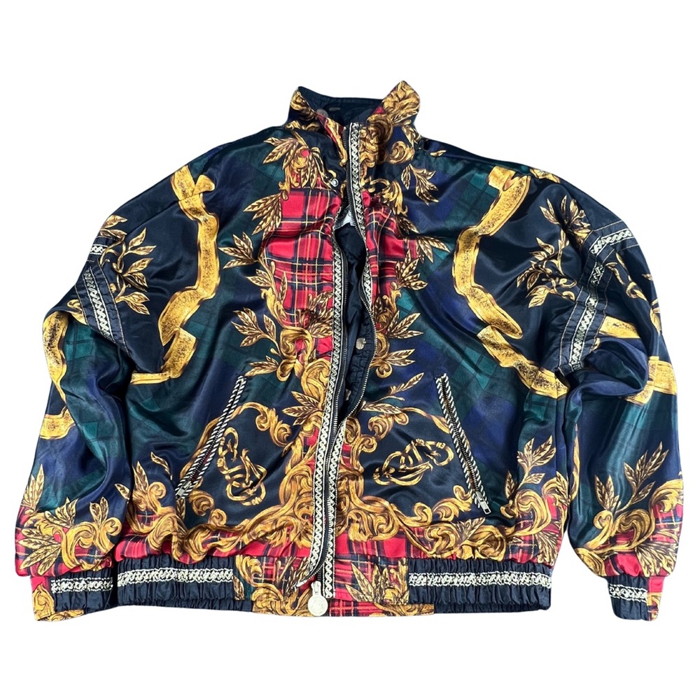 Vintage 80s Baroque Windbreaker Jacket | Giacca Sport | Made in Korea | Size M